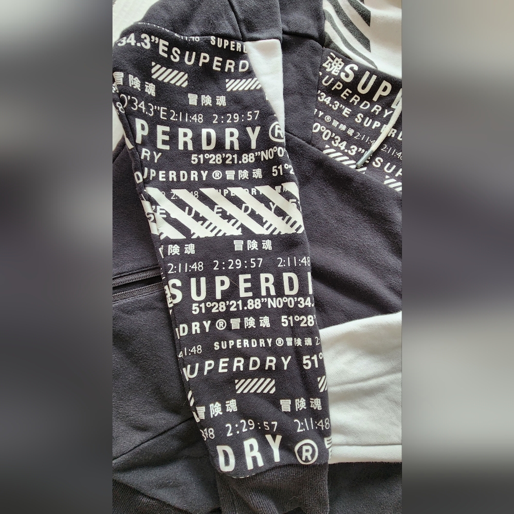 Superdry Monochrome Graphic Men's Hoodie Size S - Picture 3 of 6